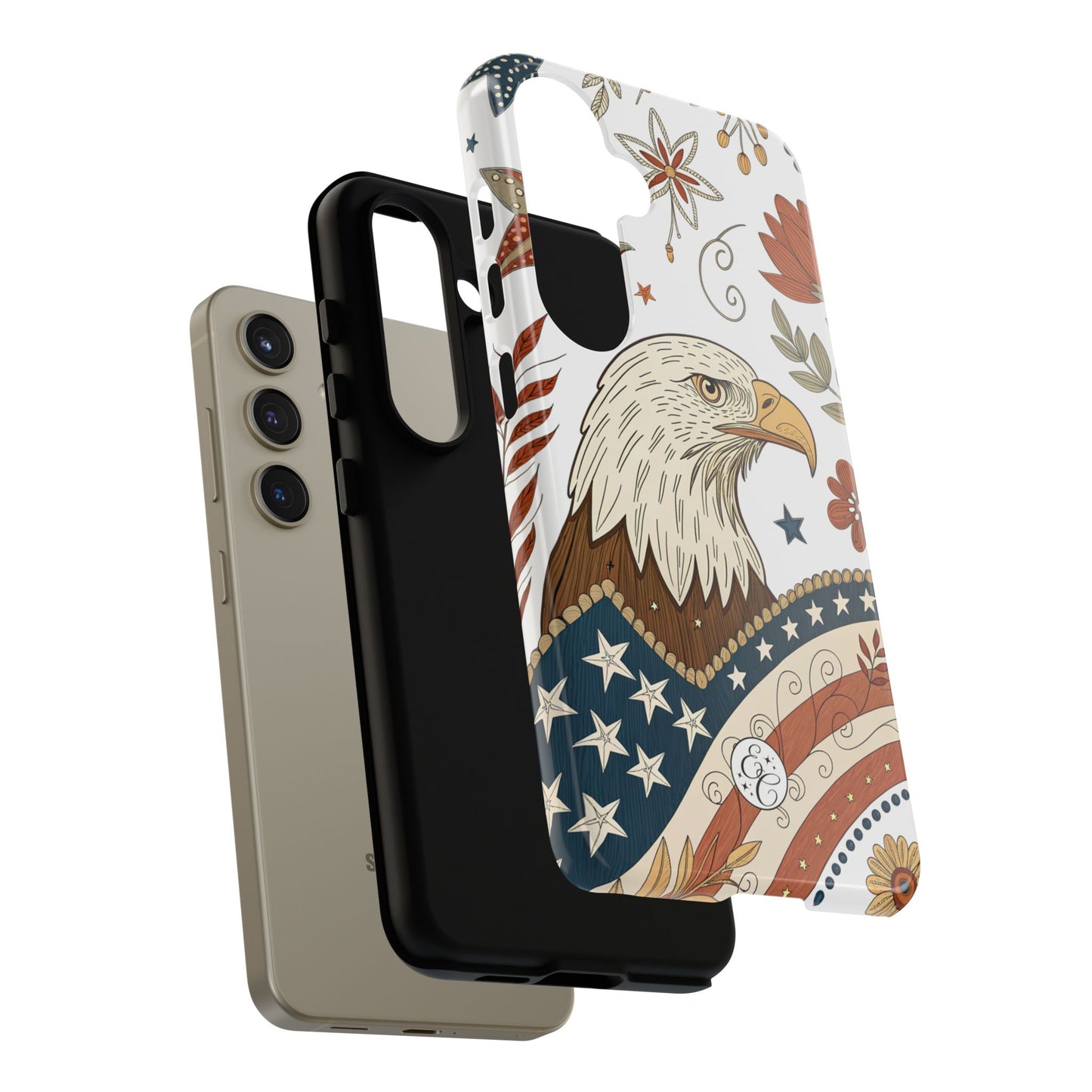 Boho Patriotic Eagle Tough Phone Case