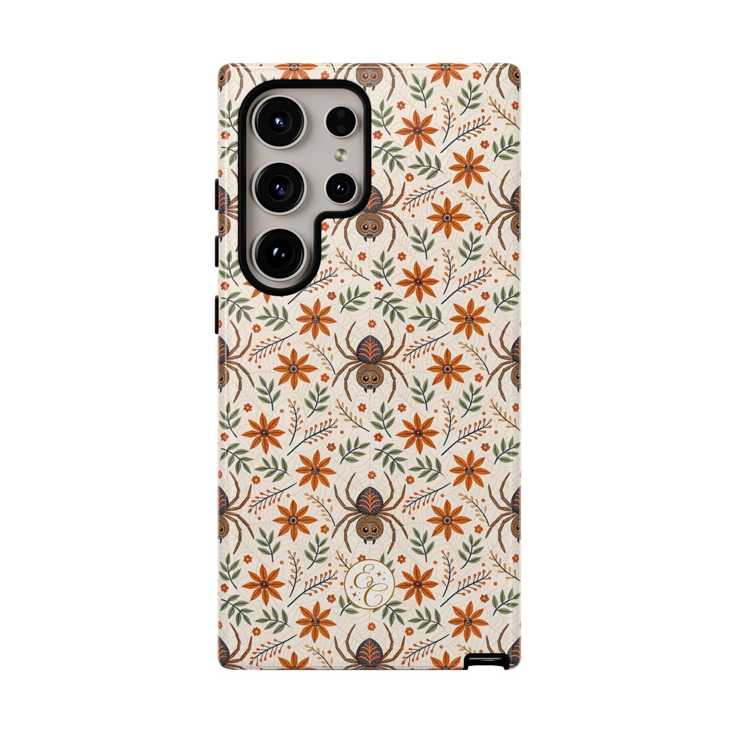 Boho Floral Spider Pattern Tough Phone Case