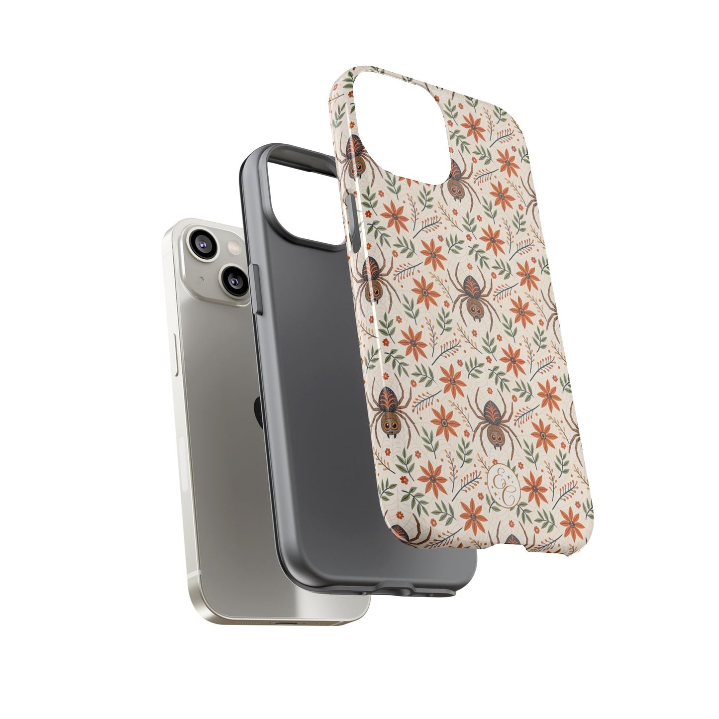 Boho Floral Spider Pattern Tough Phone Case