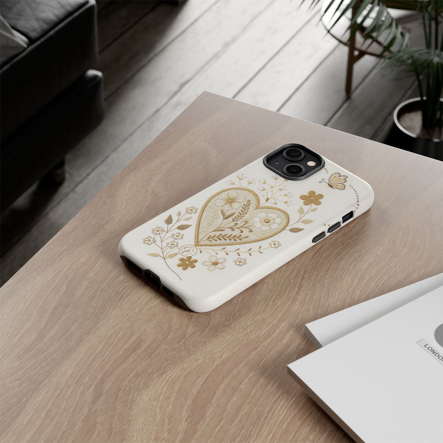 Floral Heart Design Tough Phone Case