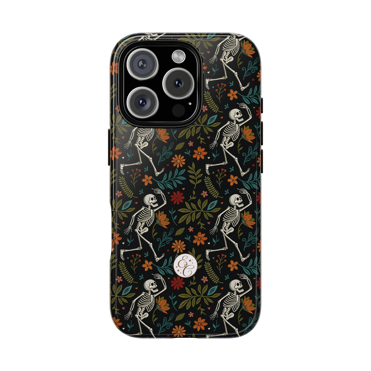 Halloween Boho Skeleton Pattern Tough Phone Case