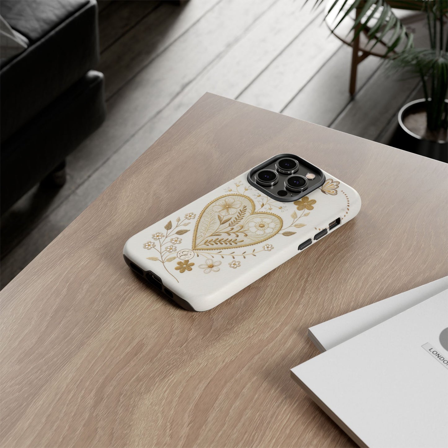 Floral Heart Design Tough Phone Case