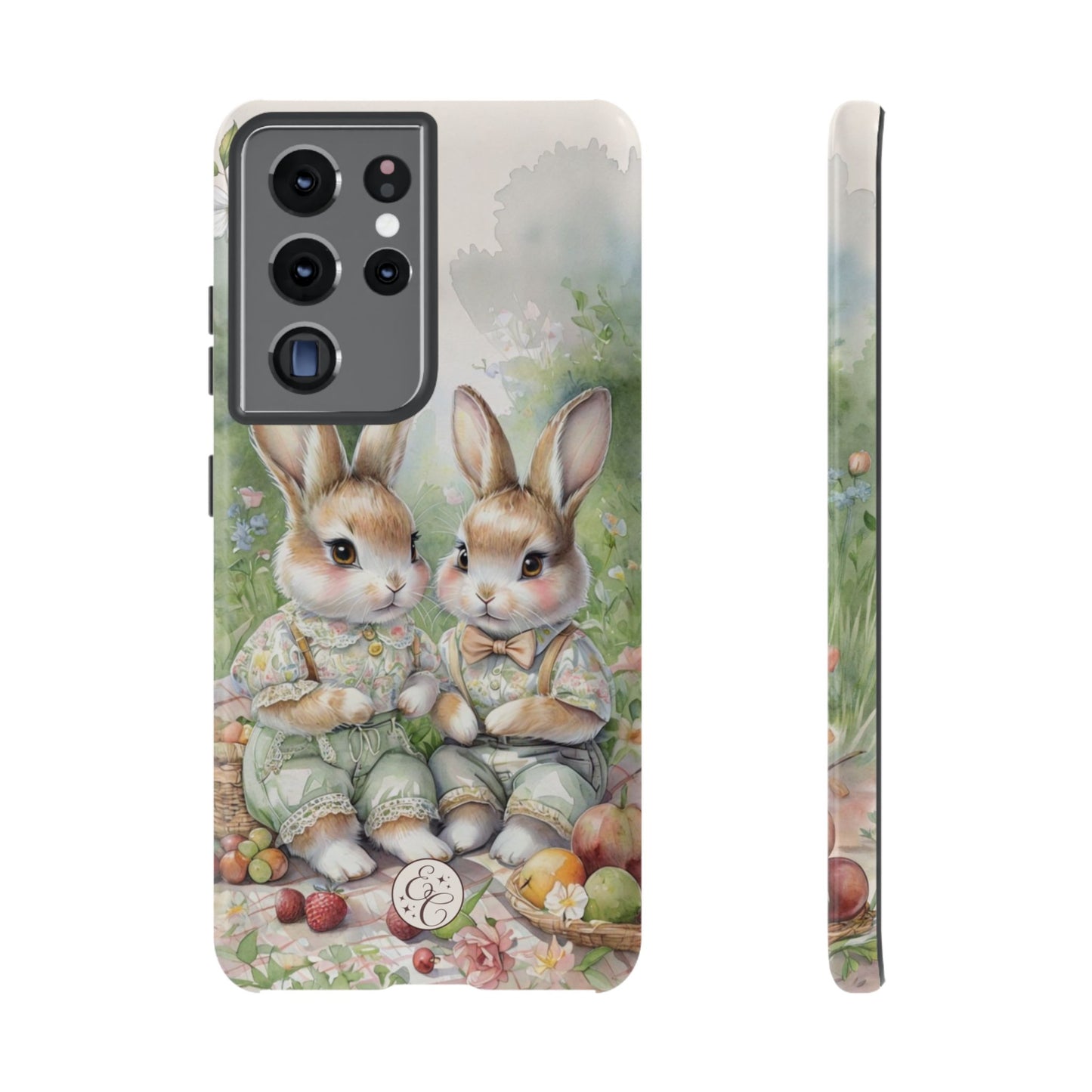Vintage Bunny Picnic Tough Phone Case