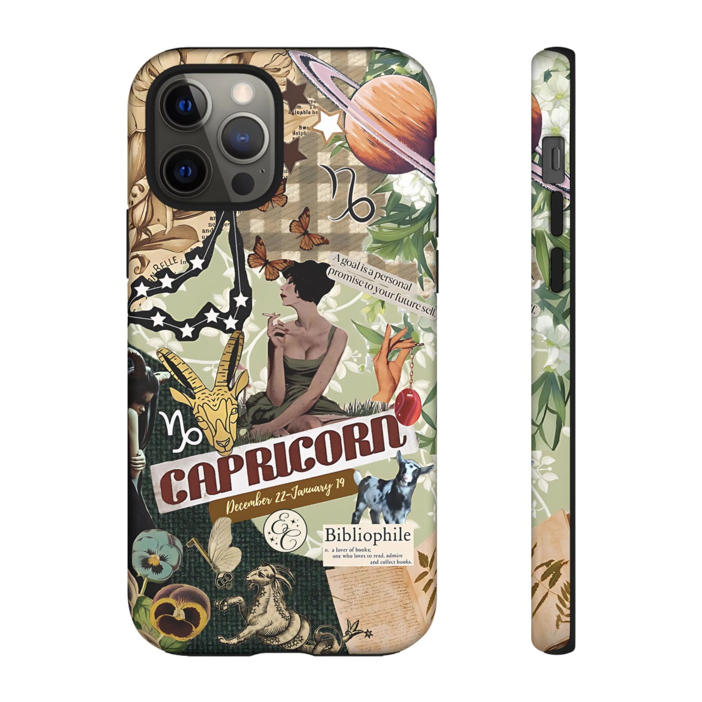Capricorn Retro Zodiac Collage Tough Phone Case