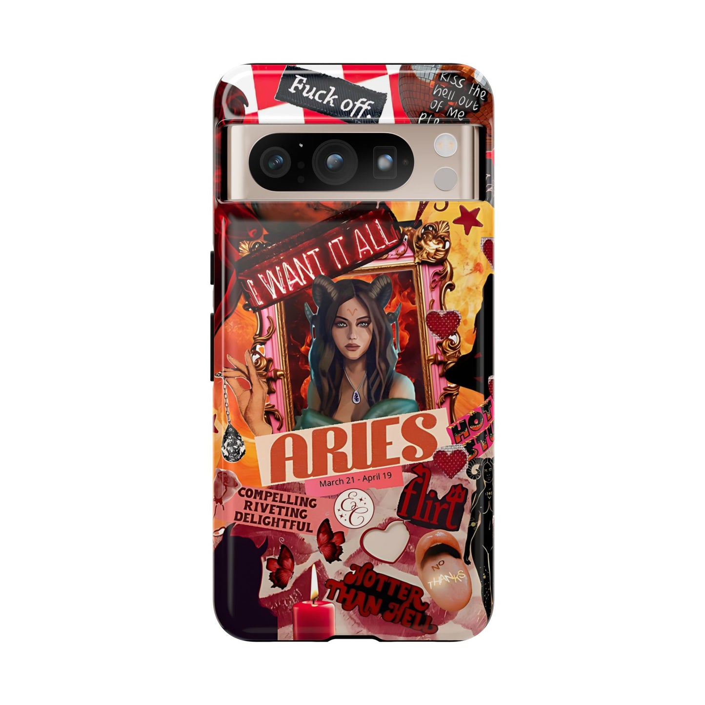 Aries Vintage Zodiac Collage Tough Phone Case