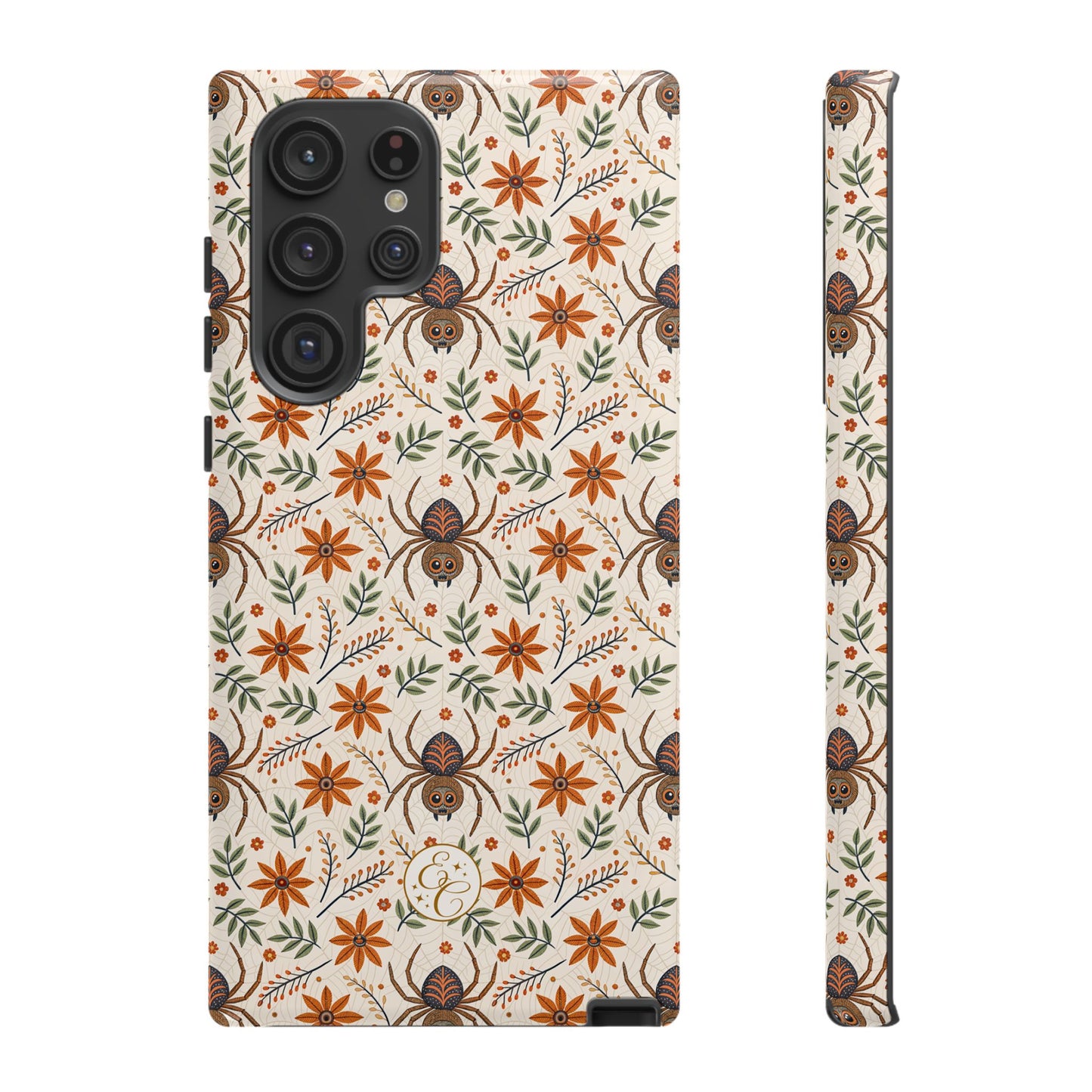 Boho Floral Spider Pattern Tough Phone Case