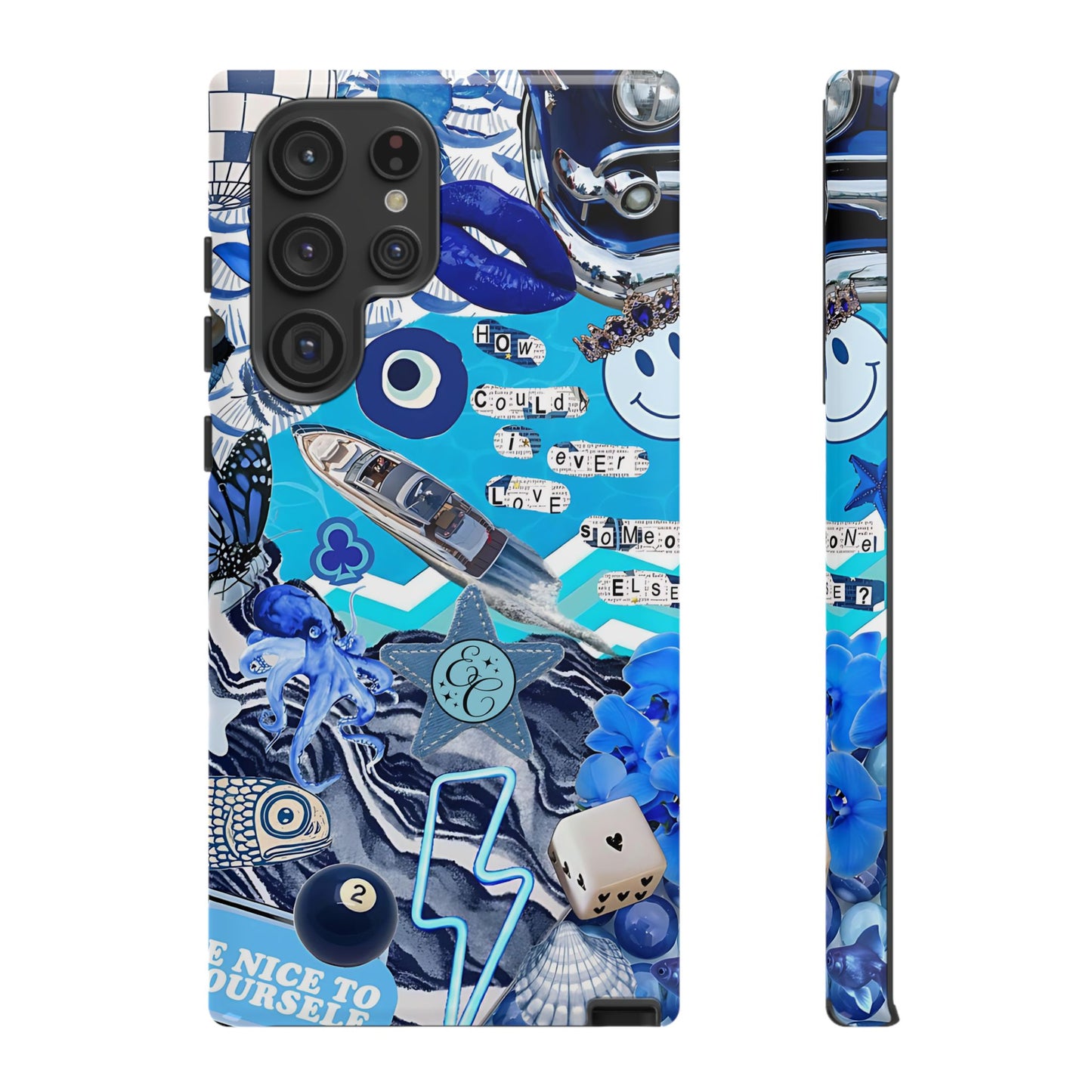 Eclectic Blue Collage Tough Phone Case