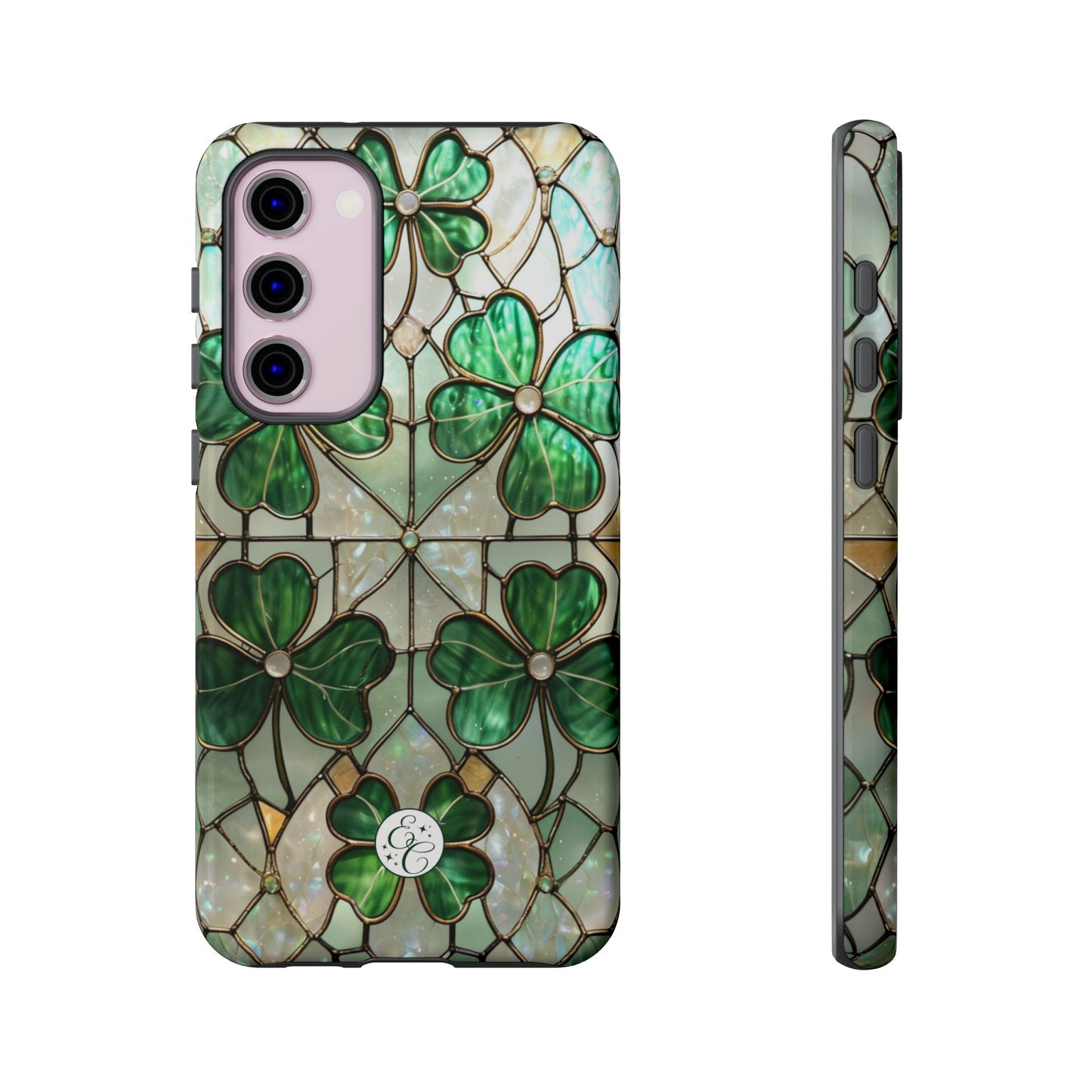 Lucky Clover Stained Glass Pattern Tough Phone Case