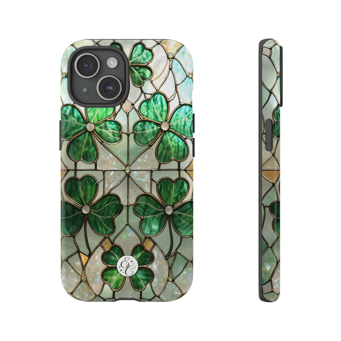 Lucky Clover Stained Glass Pattern Tough Phone Case