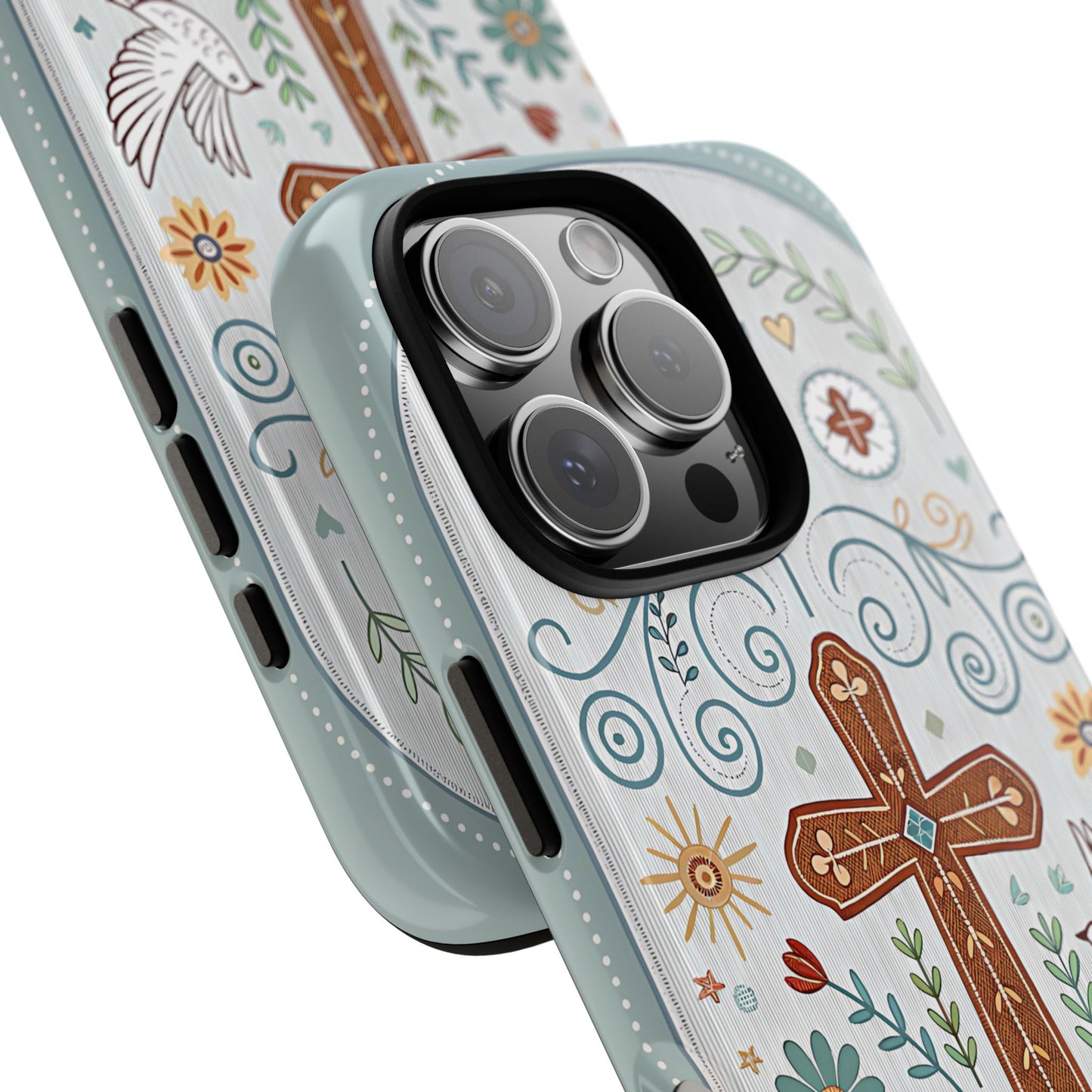 Christian Cross Floral Tough Phone Case