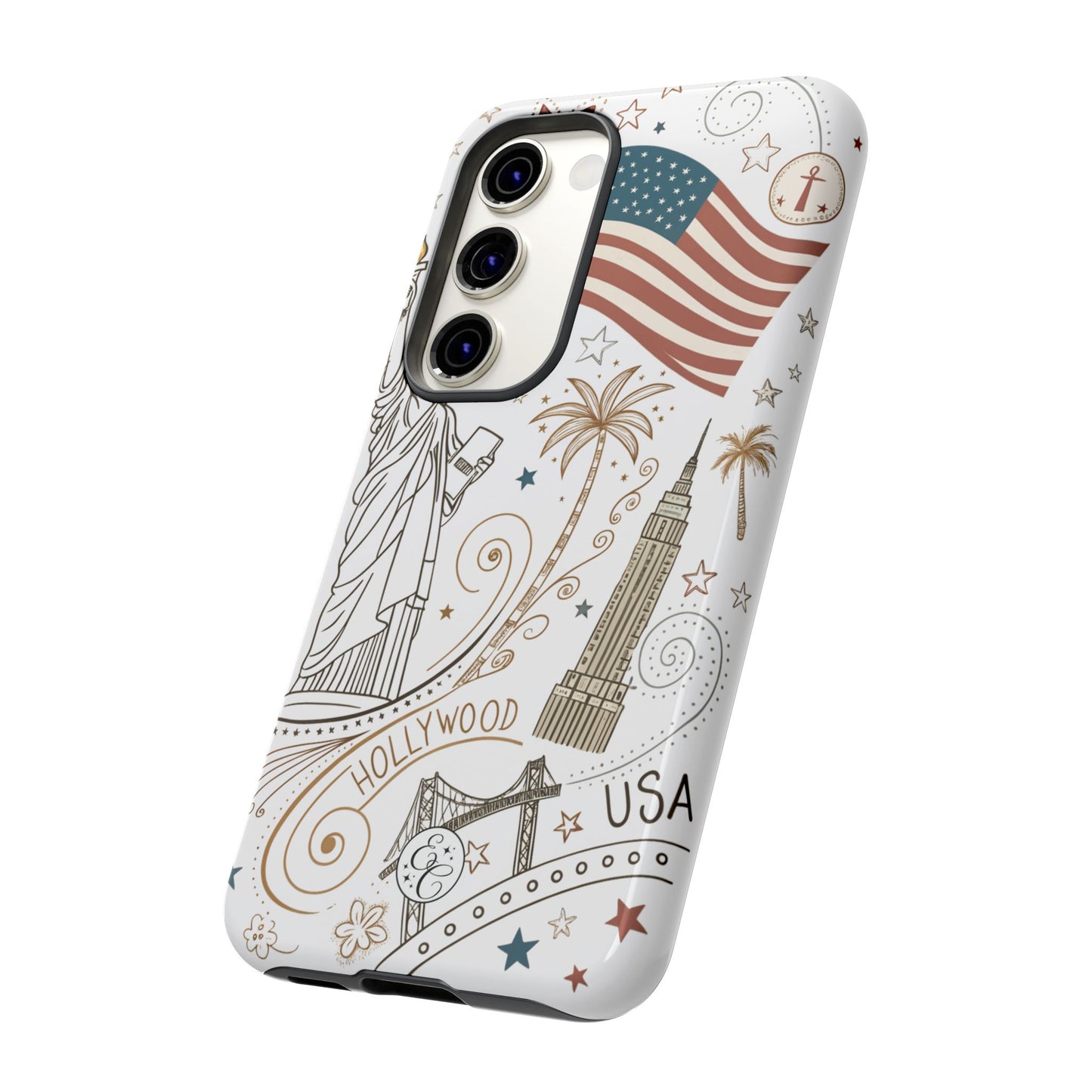 USA Landmarks Boho Doodle Tough Phone Case