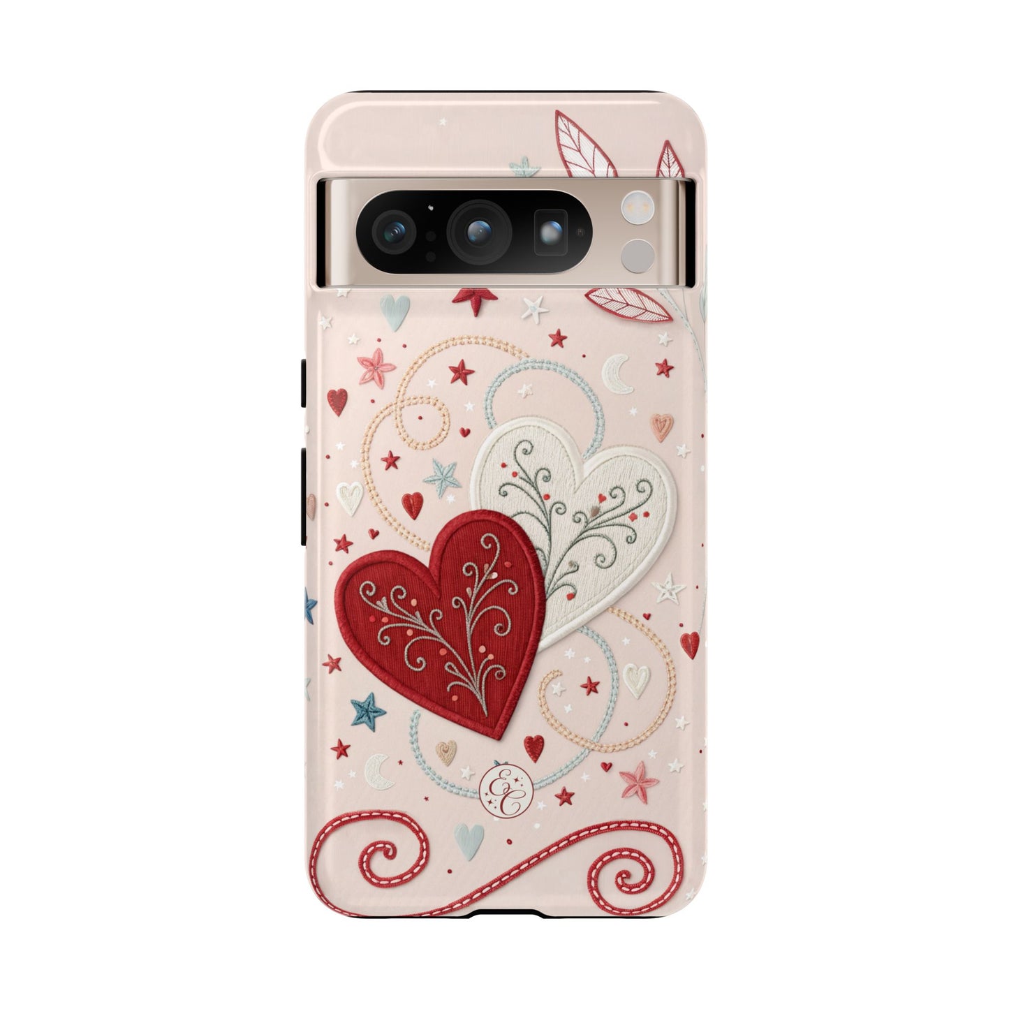 Interlinked Hearts Design Tough Phone Case
