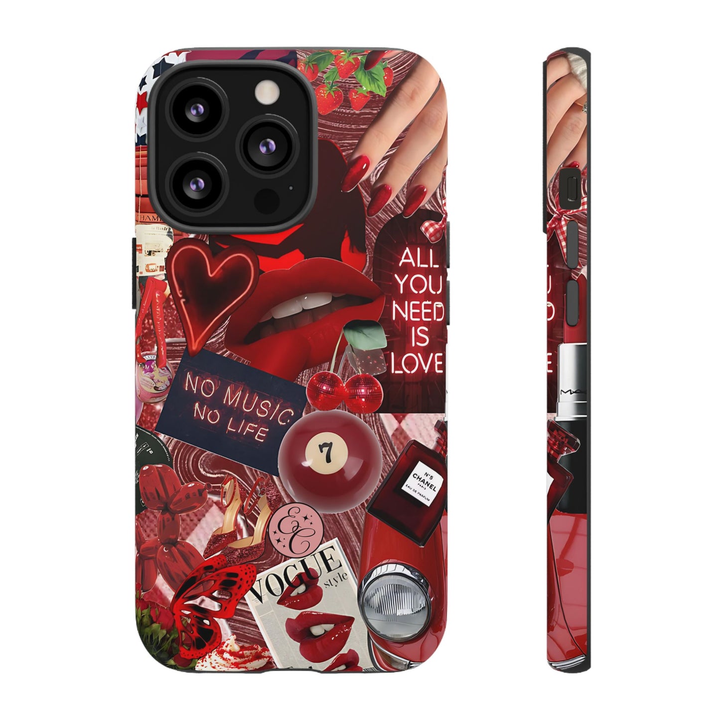 Red Aesthetic Collage Tough Phone Case