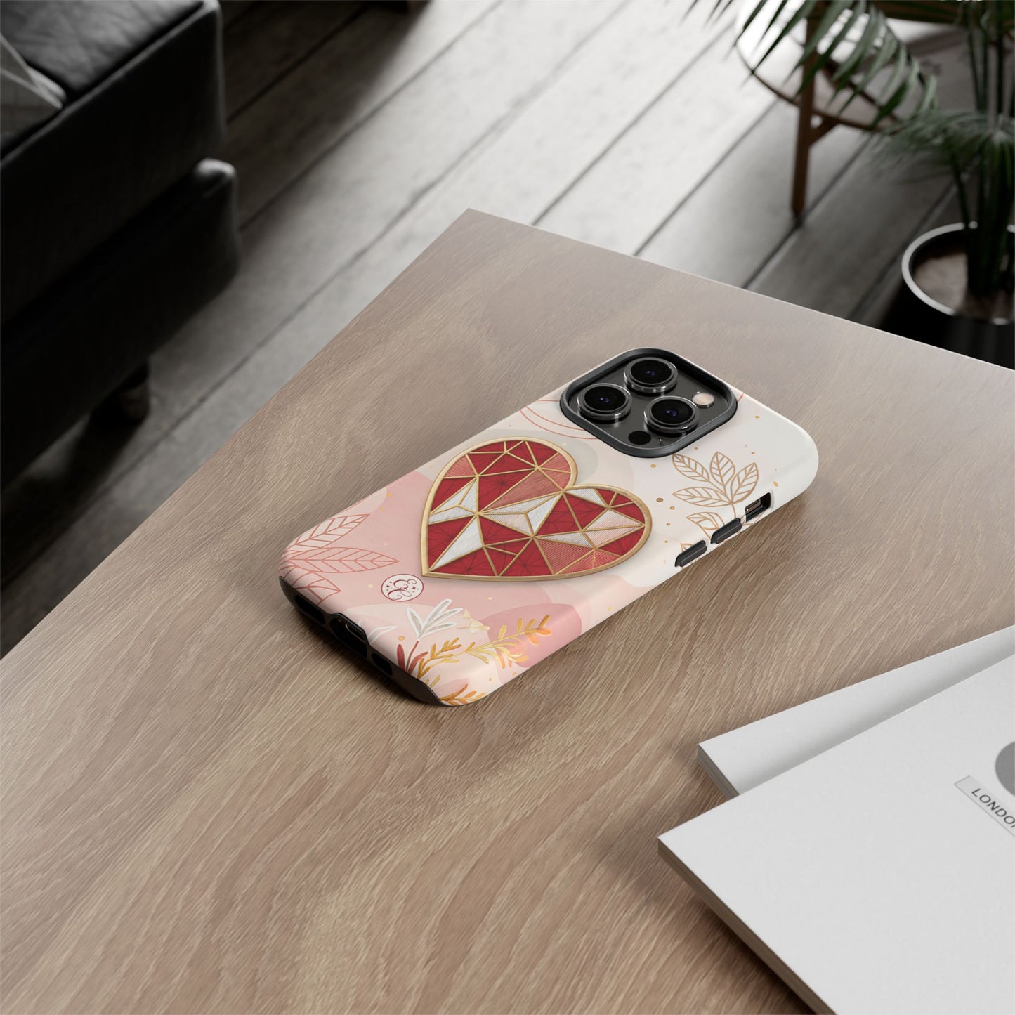 Geometric Heart Tough Phone Case