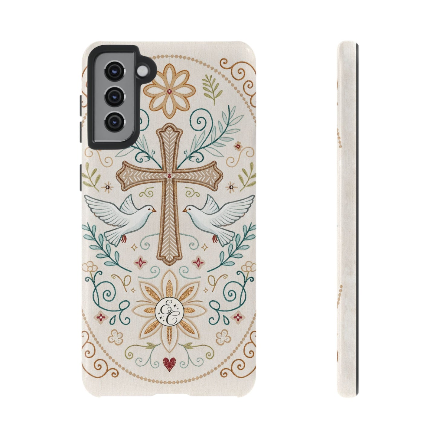 Christian Cross and Doves Tough Phone Case