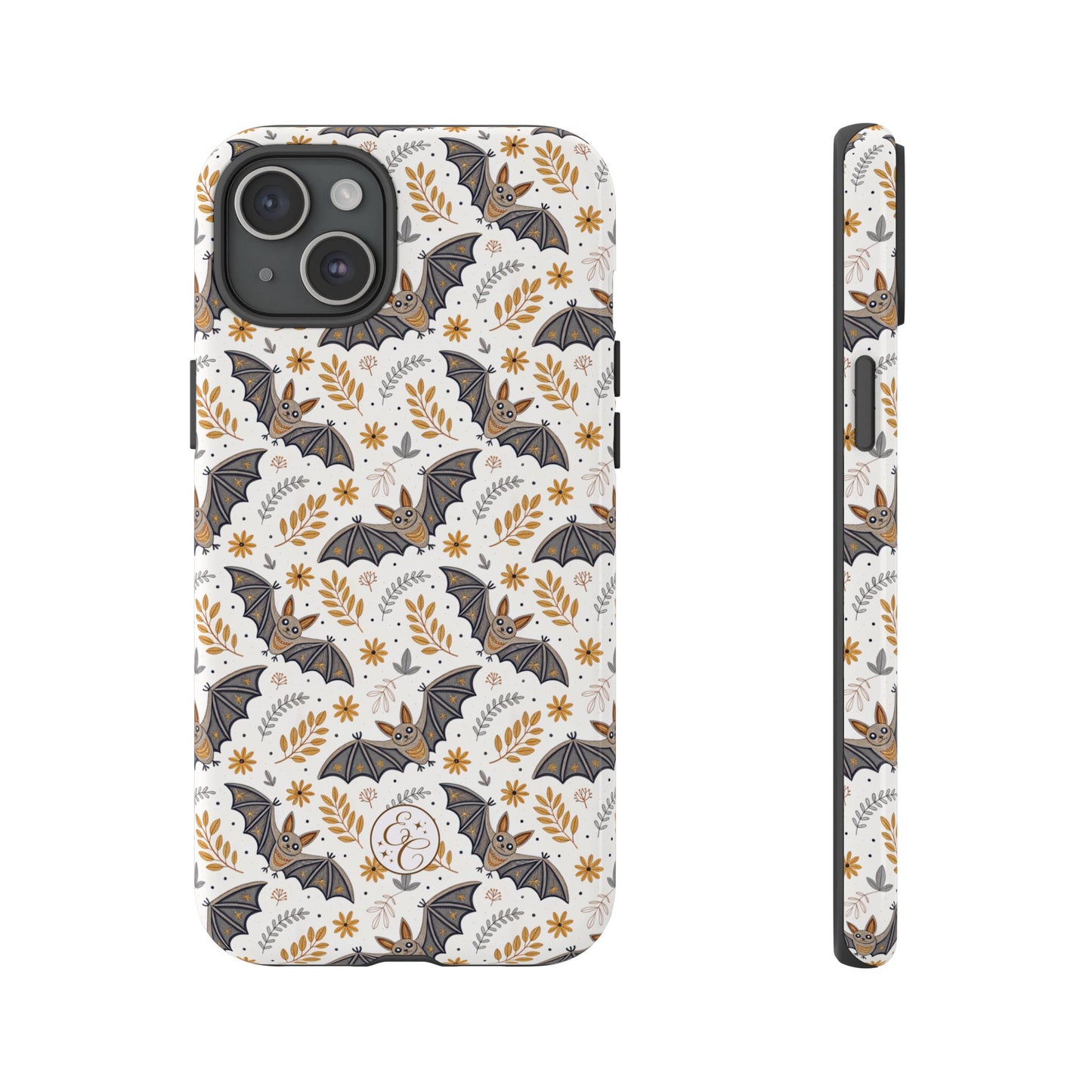 Boho Halloween Bat Pattern Tough Phone Case