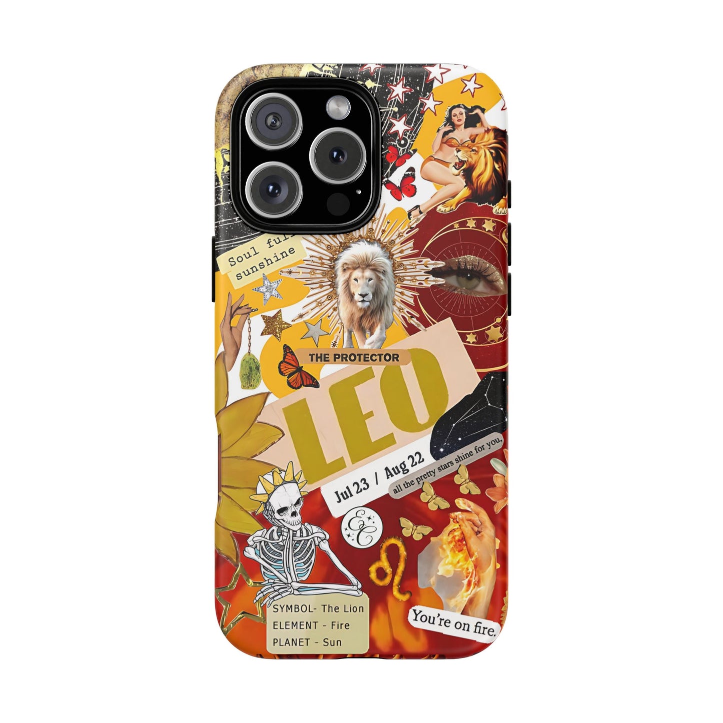 Leo Vintage Zodiac Collage Tough Phone Case