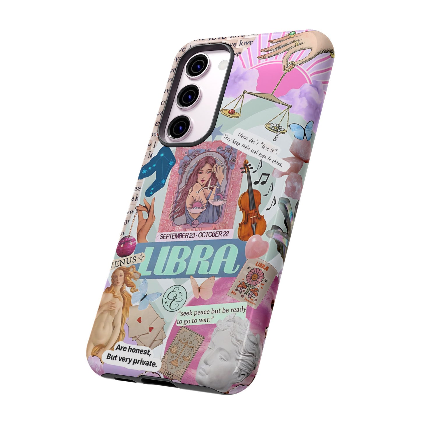 Libra Vintage Zodiac Collage Tough Phone Case