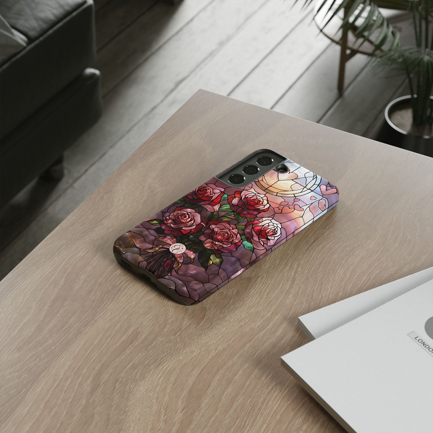 Bouquet of Roses Stained Glass Tough Phone Case