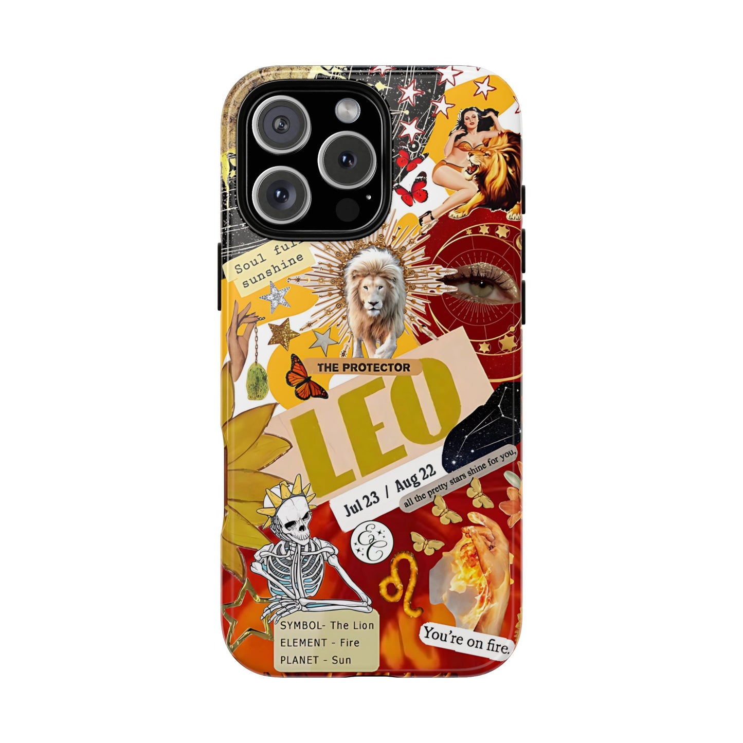 Leo Vintage Zodiac Collage Tough Phone Case