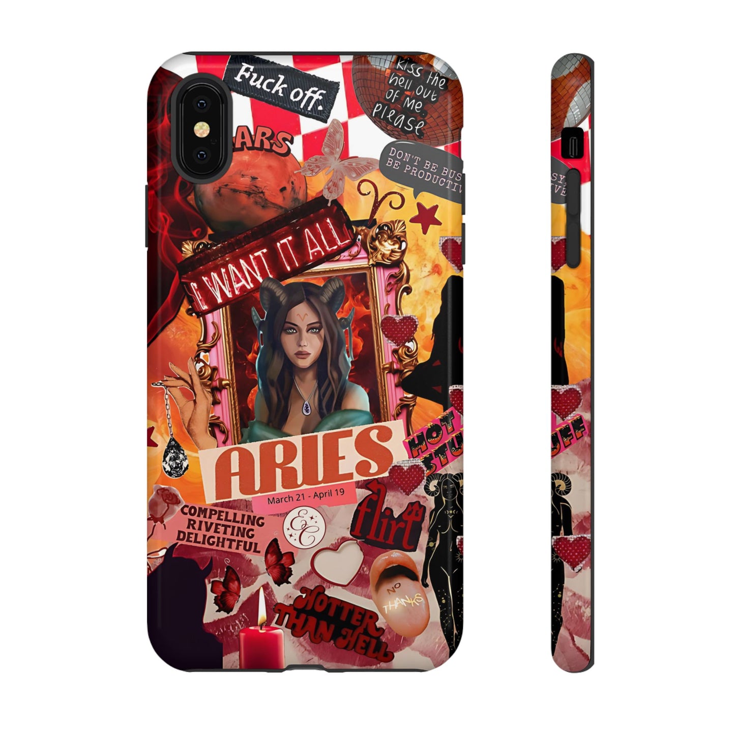Aries Vintage Zodiac Collage Tough Phone Case