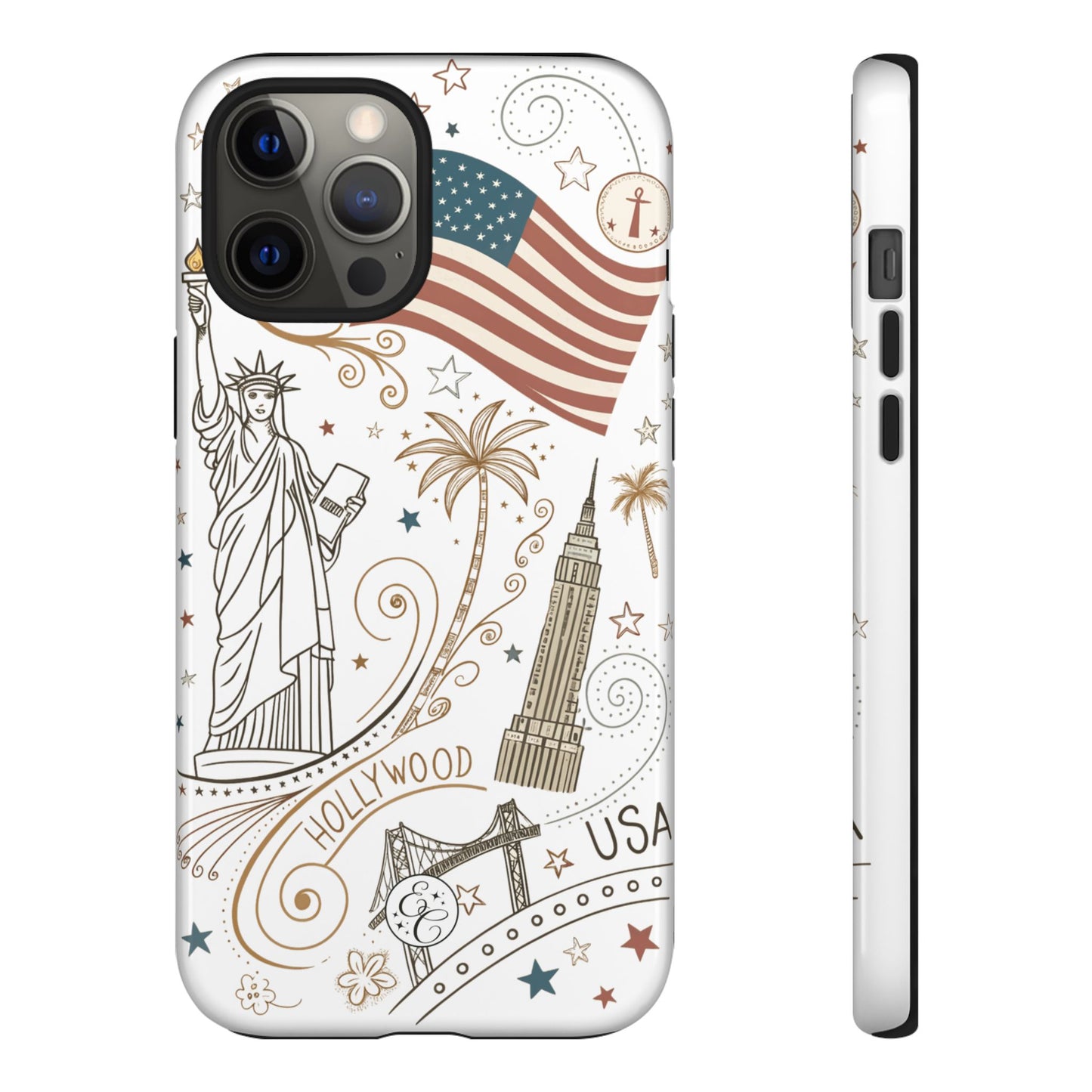 USA Landmarks Boho Doodle Tough Phone Case