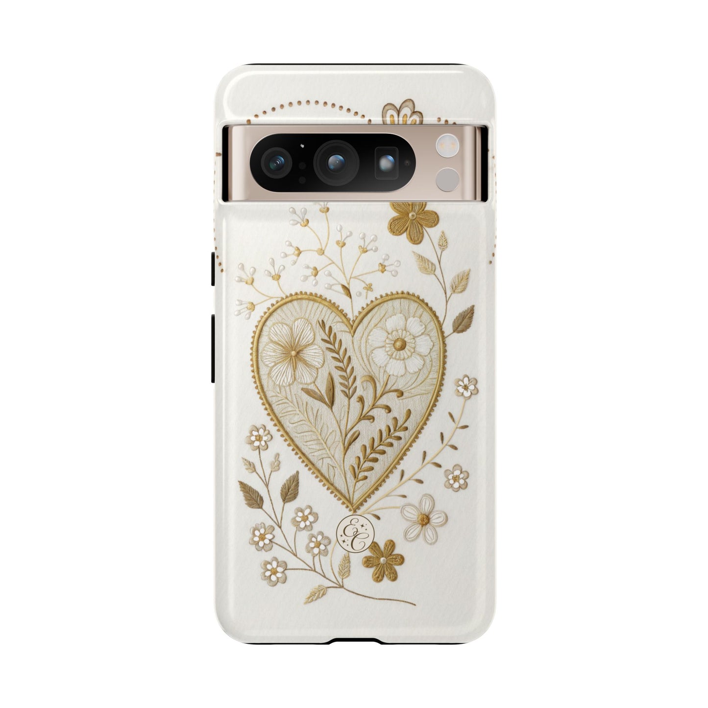 Floral Heart Design Tough Phone Case