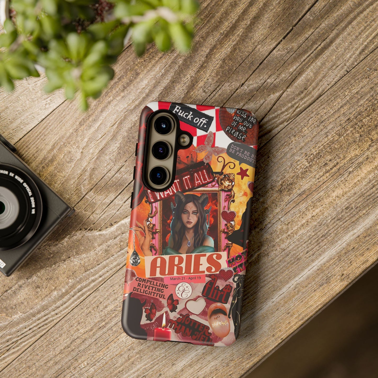 Aries Vintage Zodiac Collage Tough Phone Case