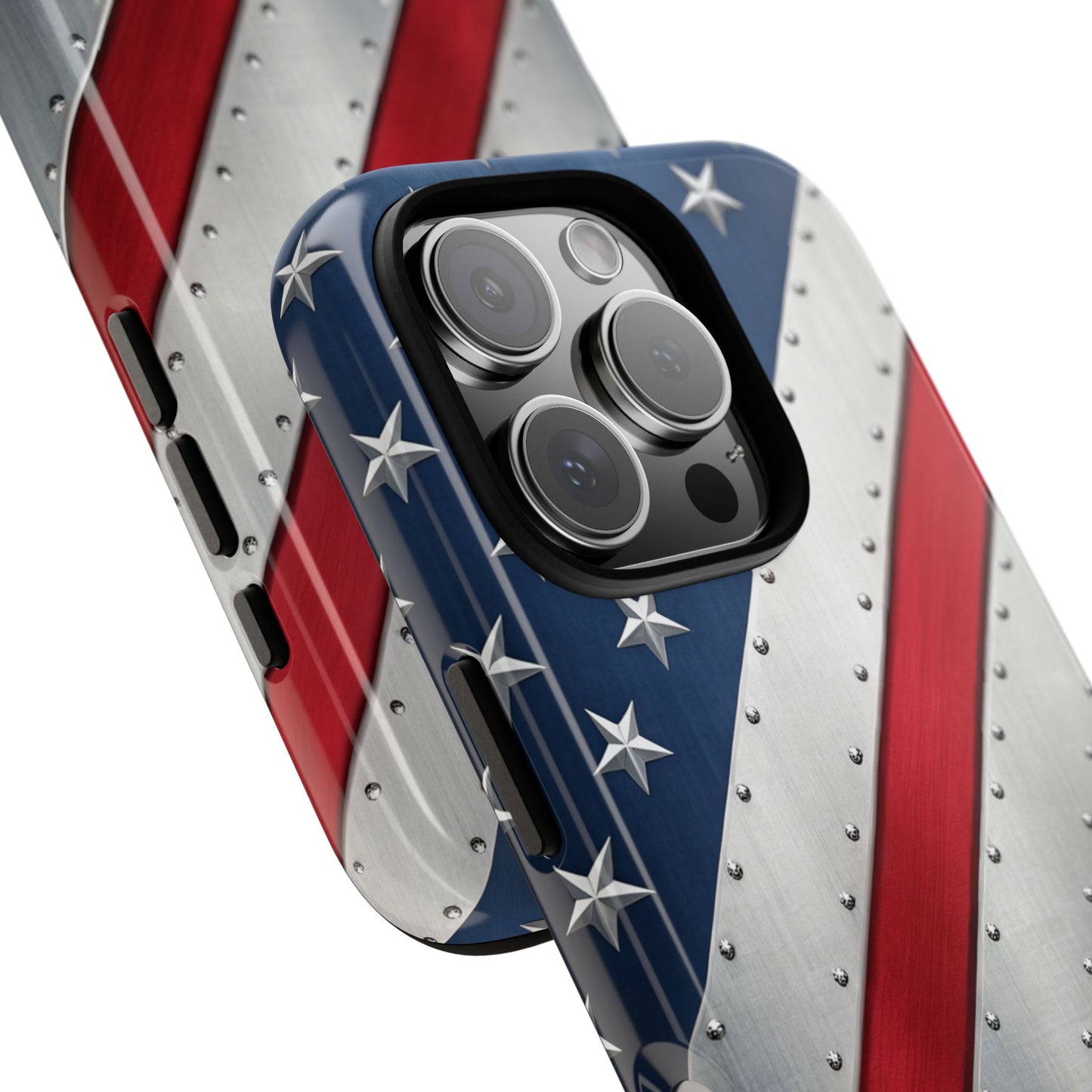 Metallic American Flag Tough Phone Case