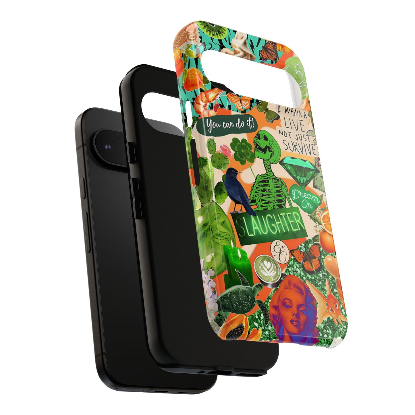Green and Orange Collage Tough Phone Case