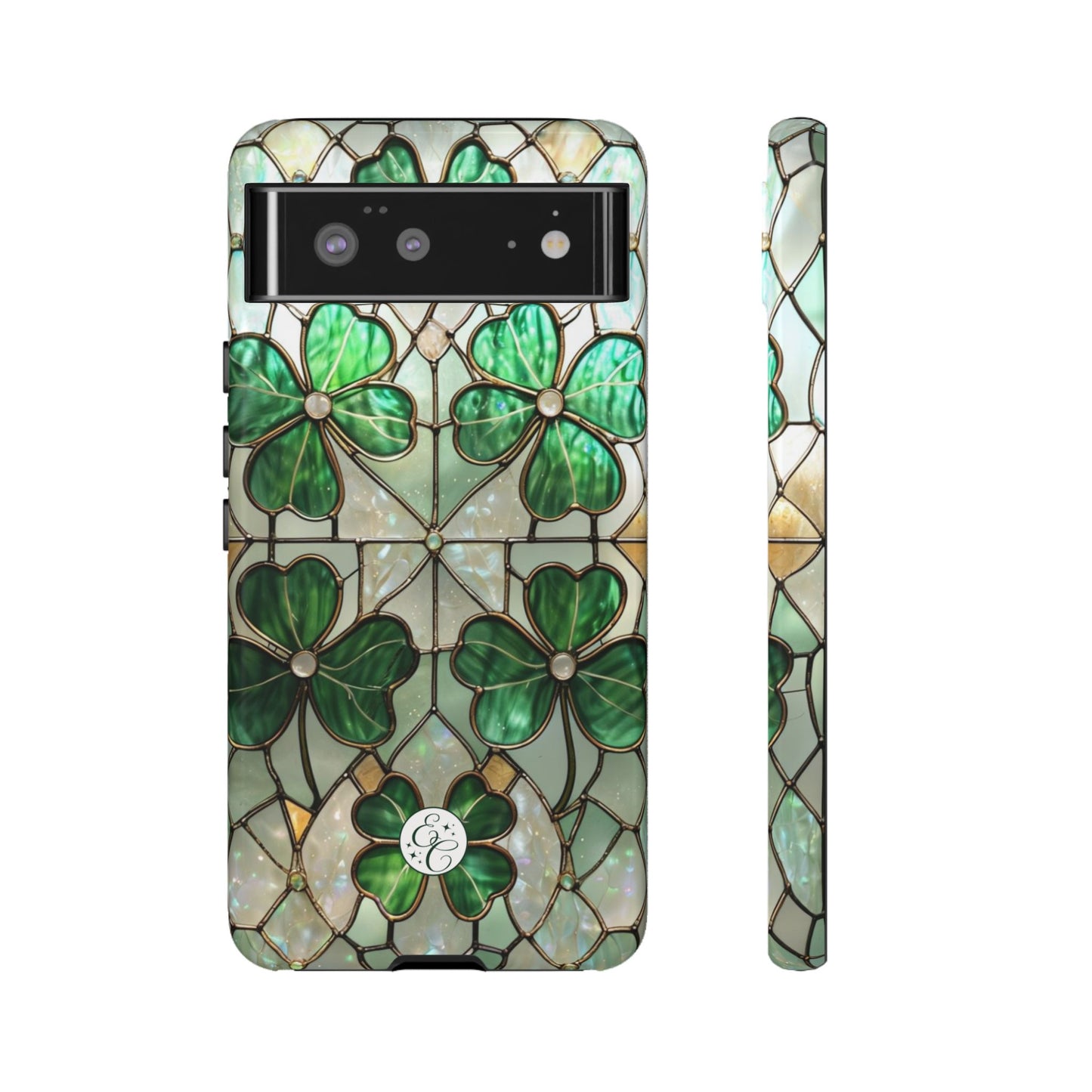 Lucky Clover Stained Glass Pattern Tough Phone Case