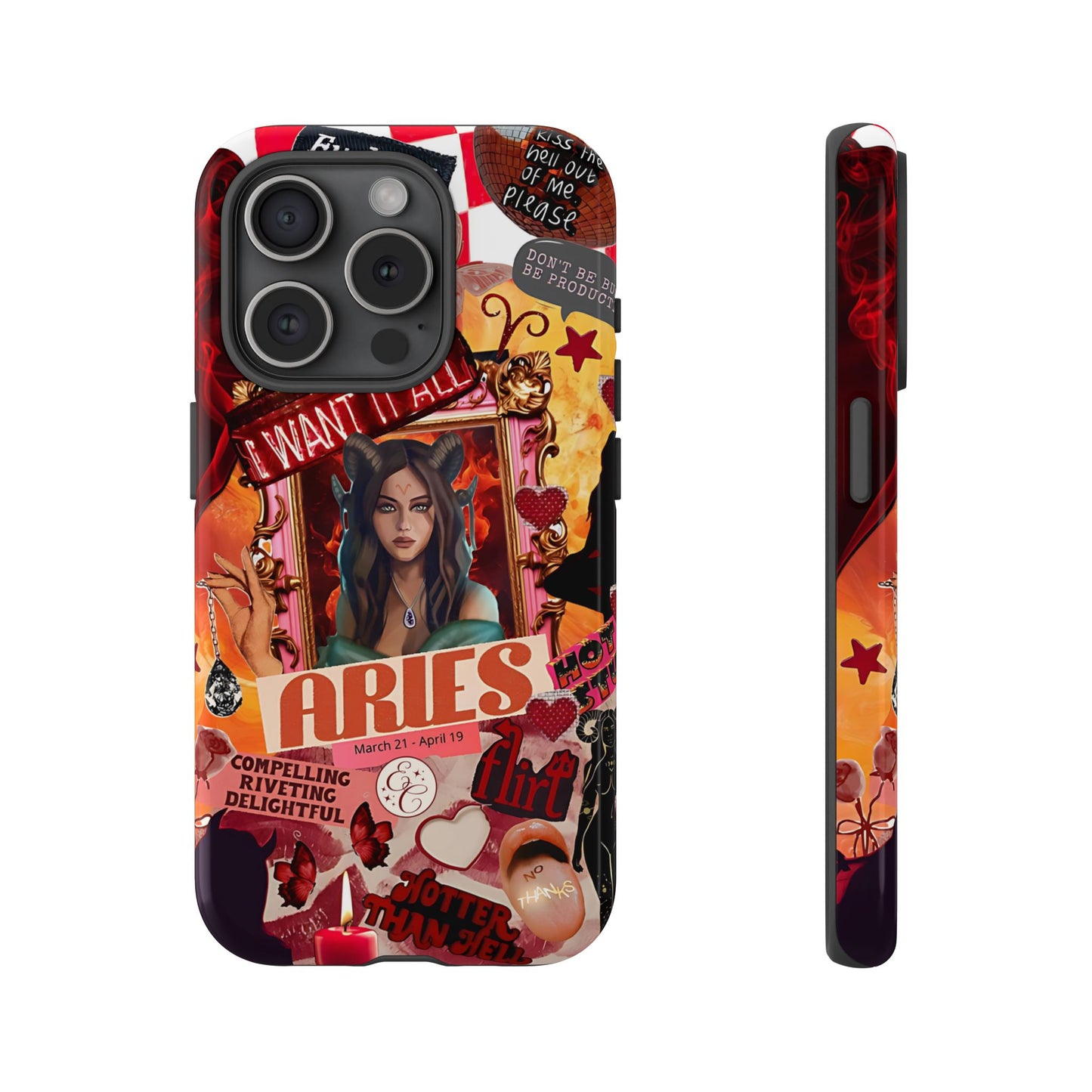 Aries Vintage Zodiac Collage Tough Phone Case