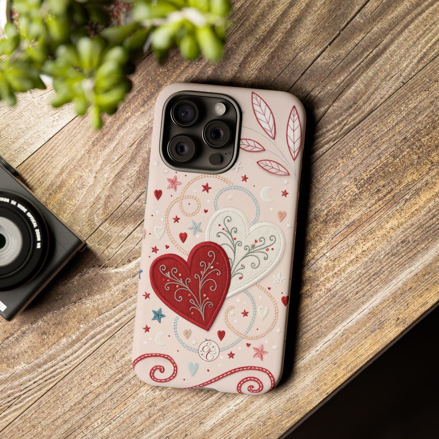 Interlinked Hearts Design Tough Phone Case
