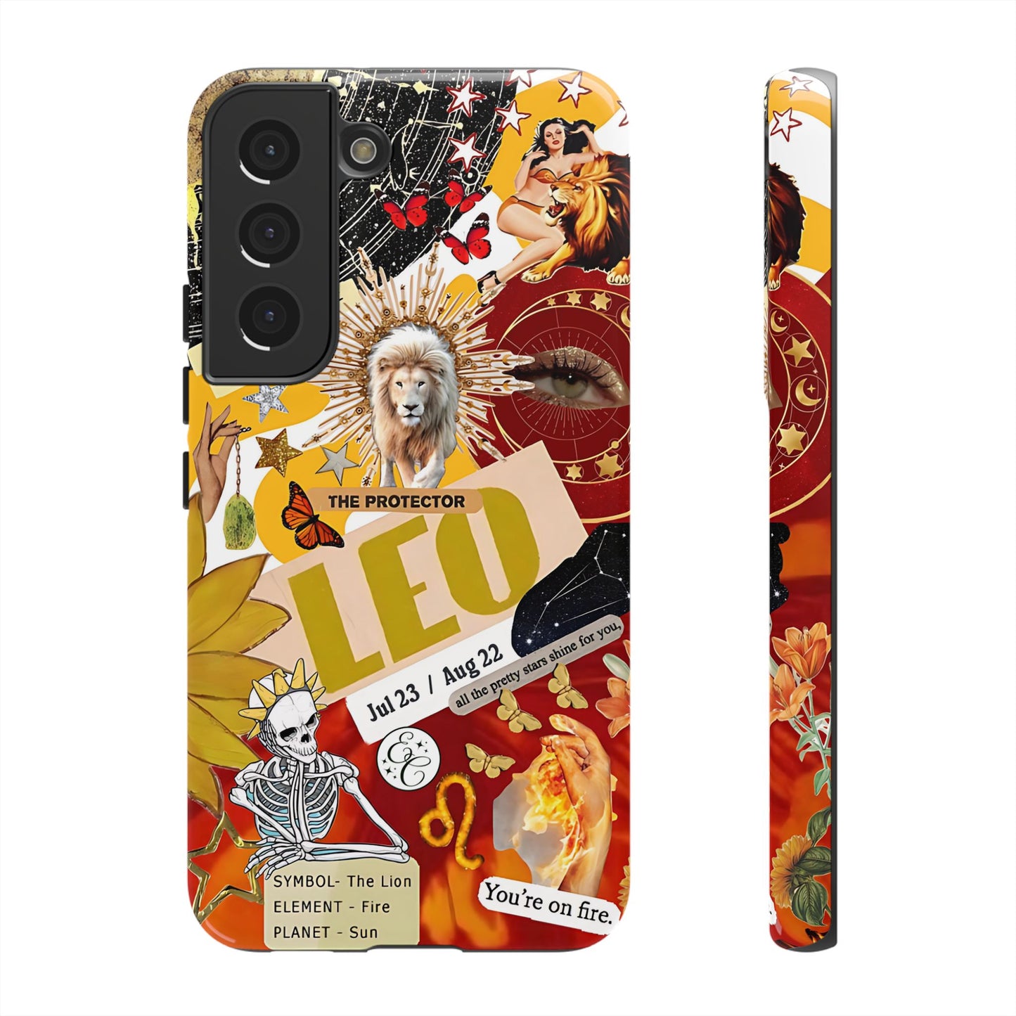 Leo Vintage Zodiac Collage Tough Phone Case
