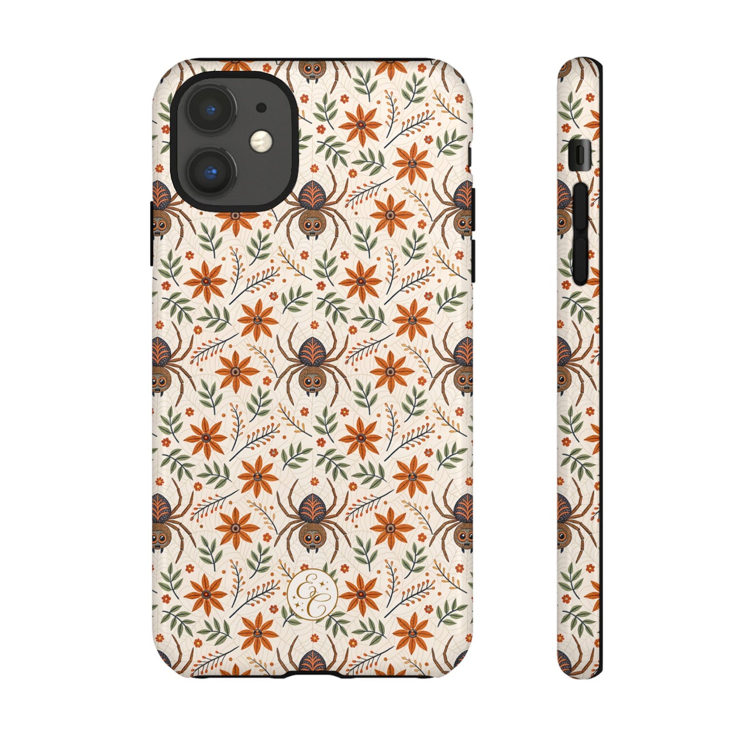 Boho Floral Spider Pattern Tough Phone Case