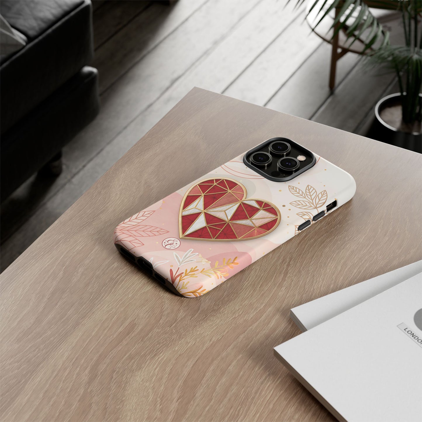 Geometric Heart Tough Phone Case