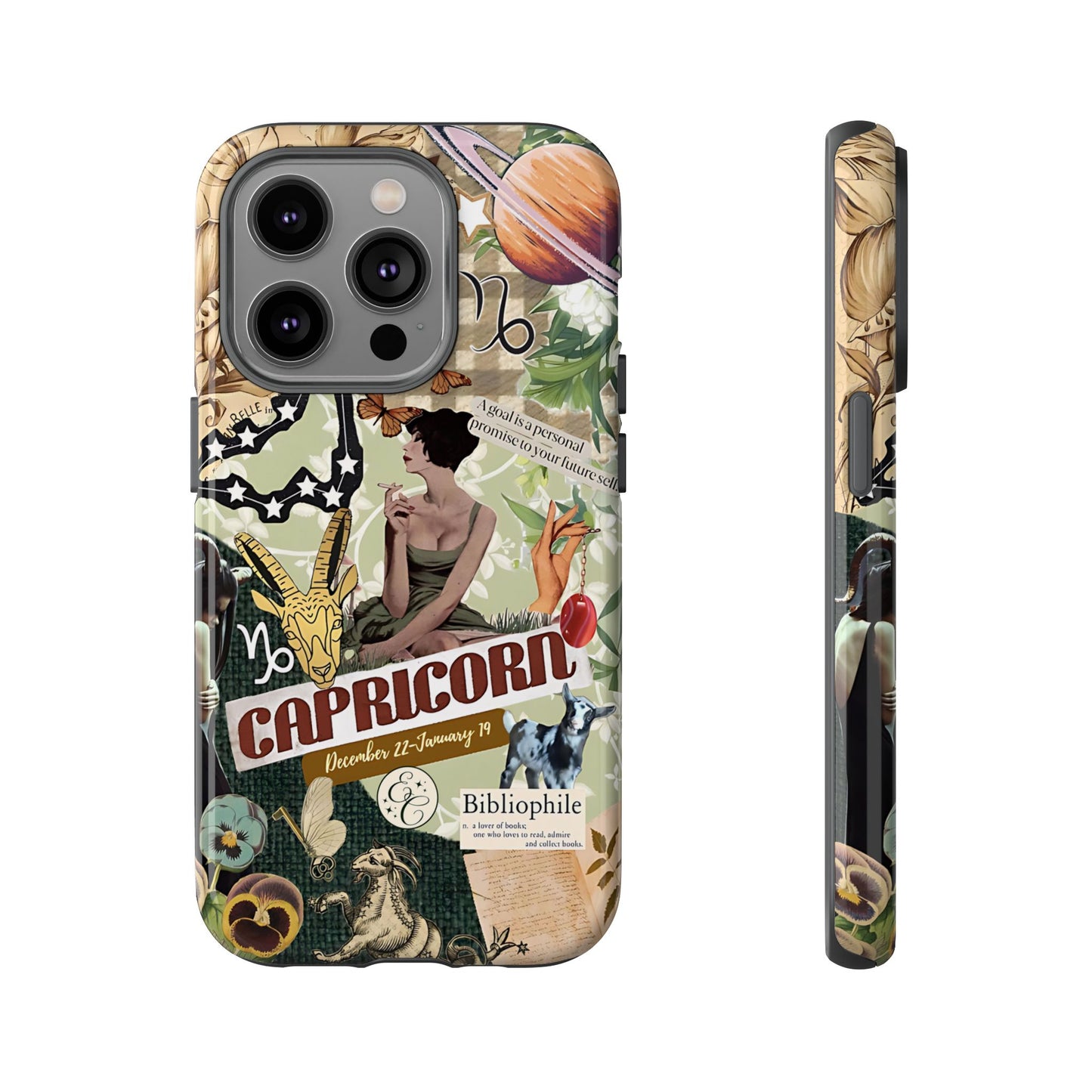 Capricorn Retro Zodiac Collage Tough Phone Case