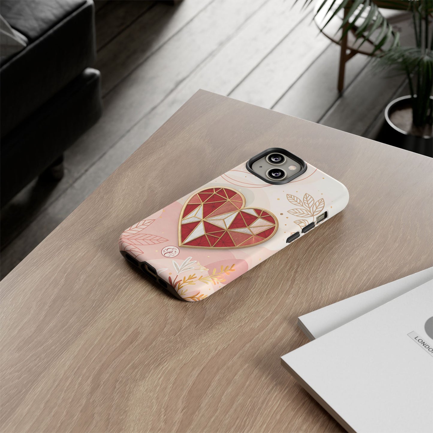 Geometric Heart Tough Phone Case
