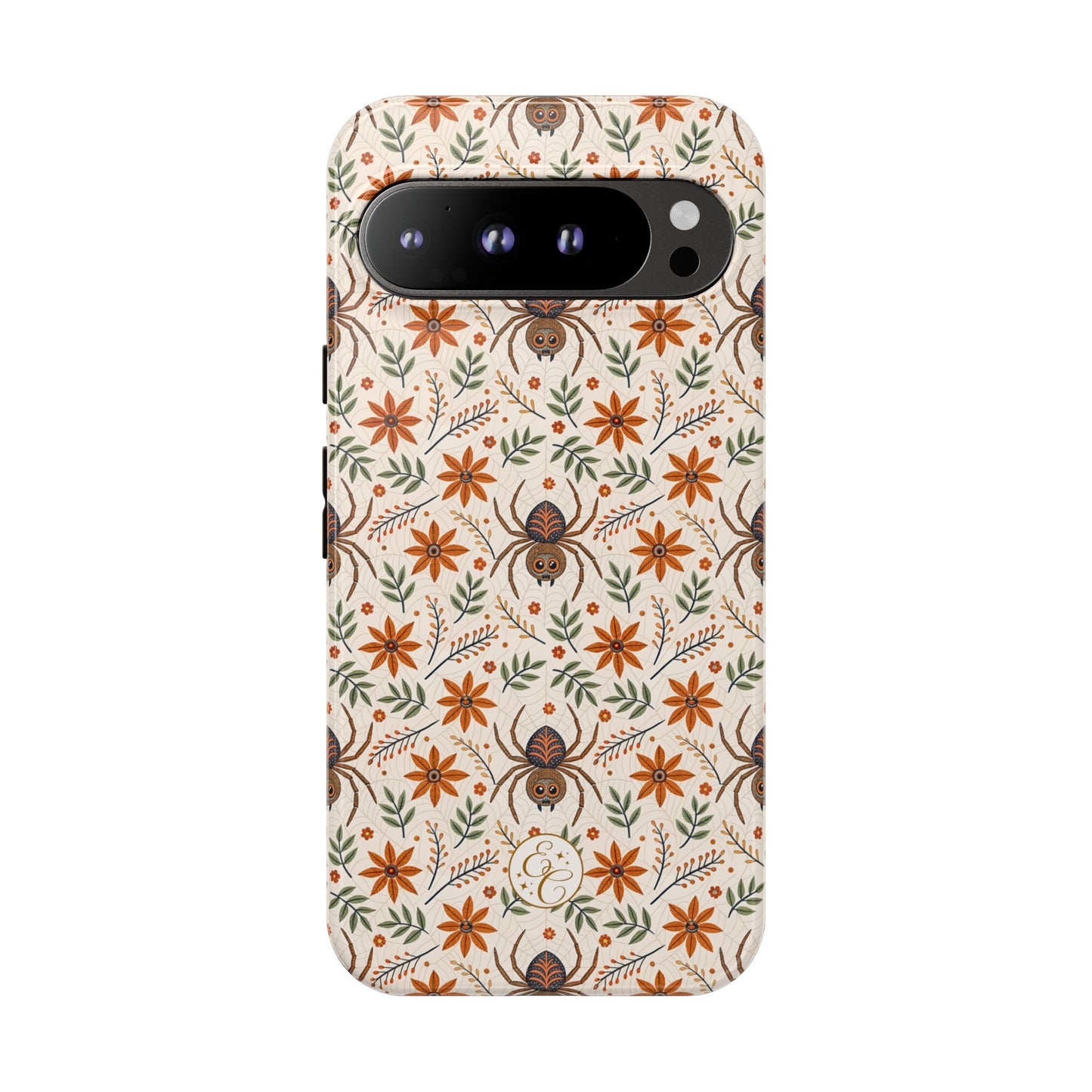 Boho Floral Spider Pattern Tough Phone Case