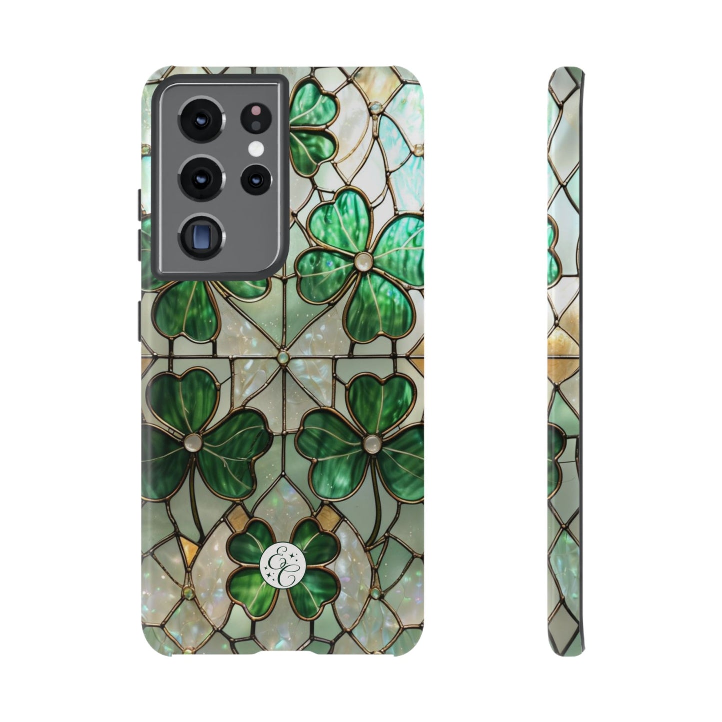 Lucky Clover Stained Glass Pattern Tough Phone Case