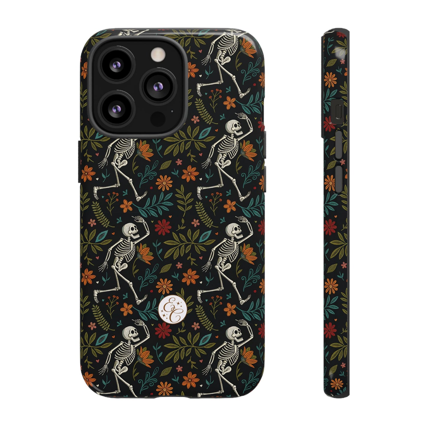 Halloween Boho Skeleton Pattern Tough Phone Case