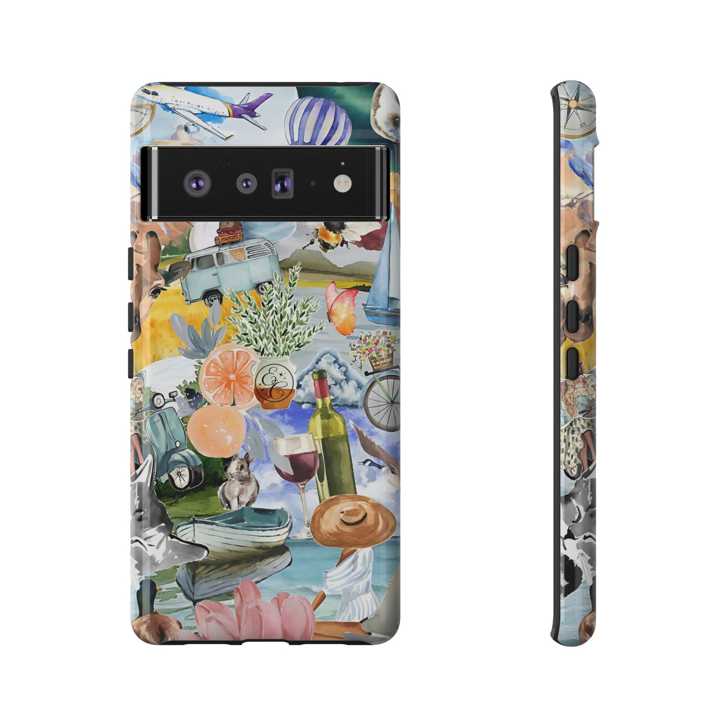 Vintage Travel Collage Tough Phone Case