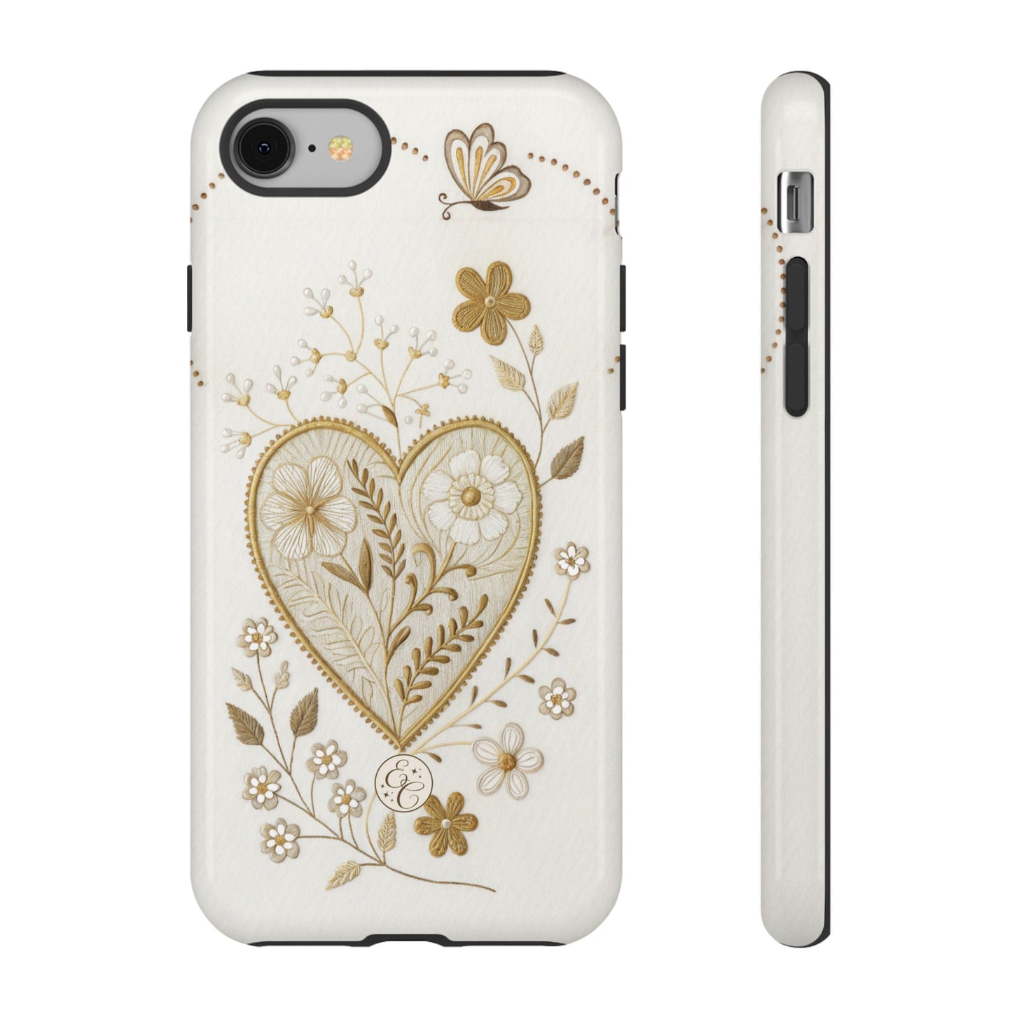 Floral Heart Design Tough Phone Case