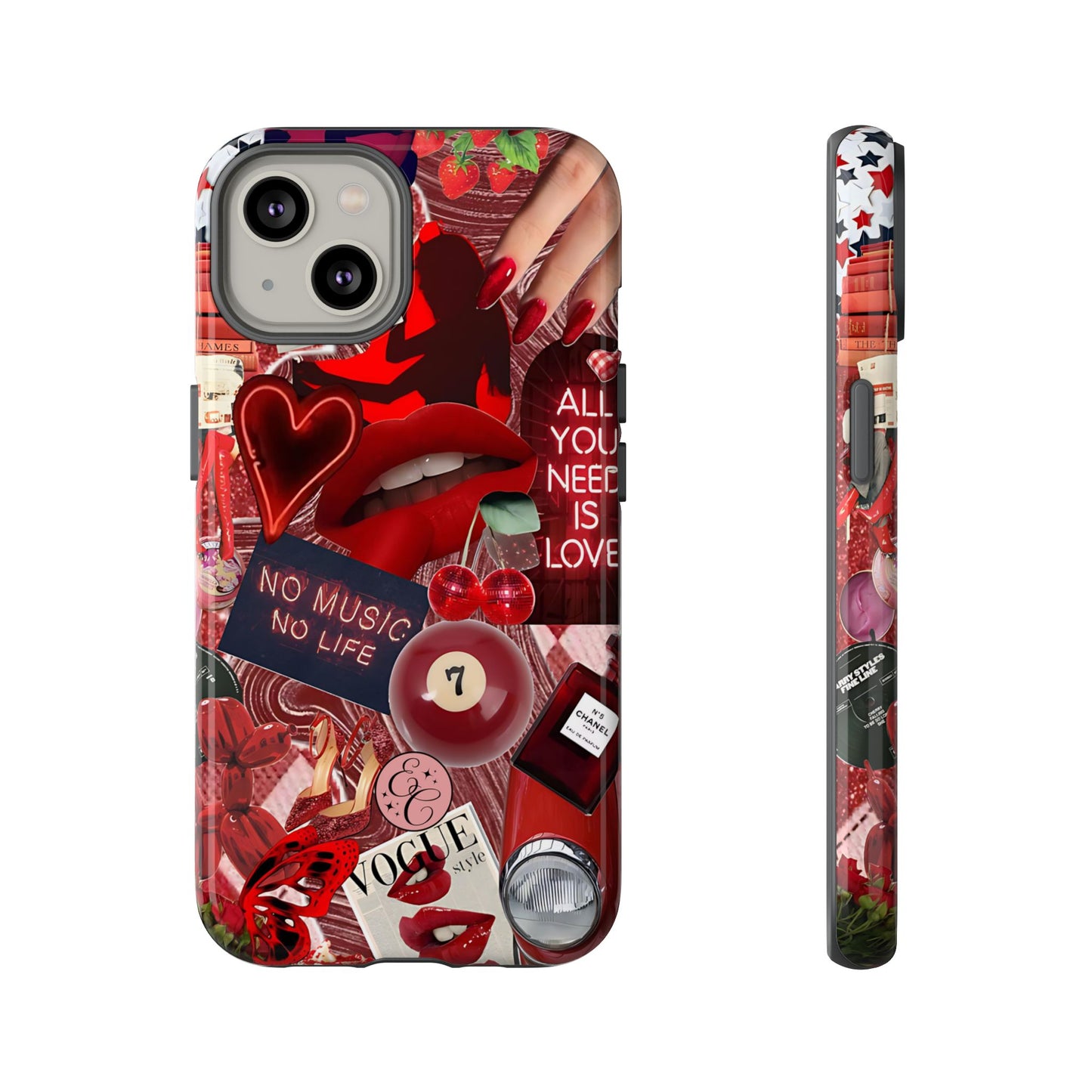 Red Aesthetic Collage Tough Phone Case