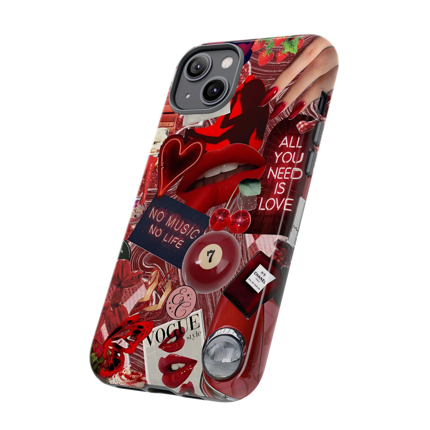 Red Aesthetic Collage Tough Phone Case