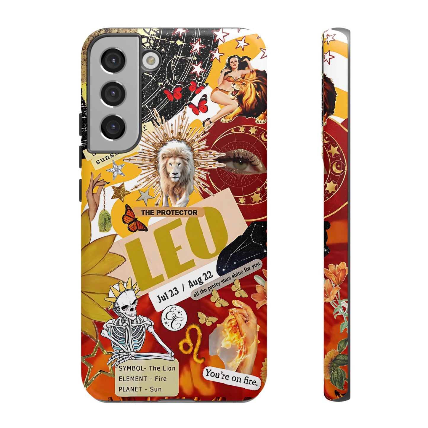 Leo Vintage Zodiac Collage Tough Phone Case