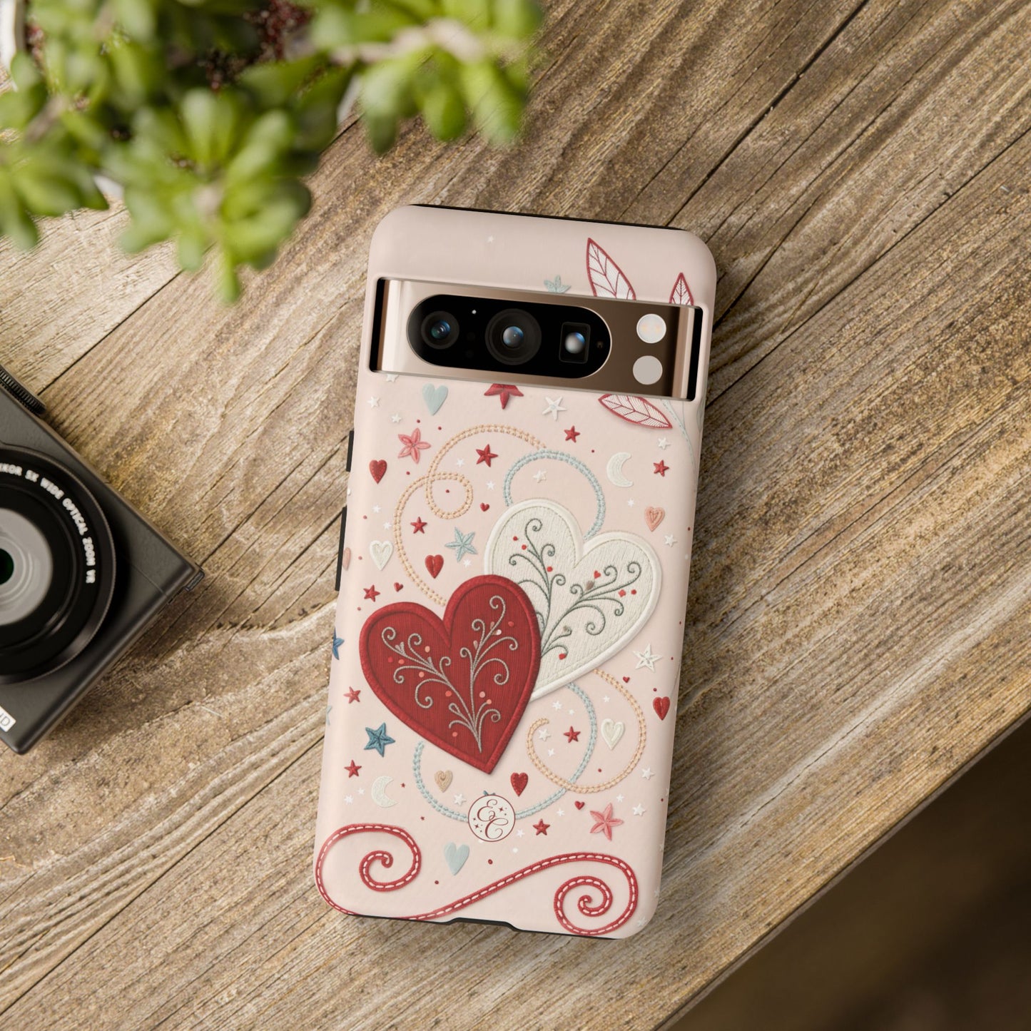 Interlinked Hearts Design Tough Phone Case