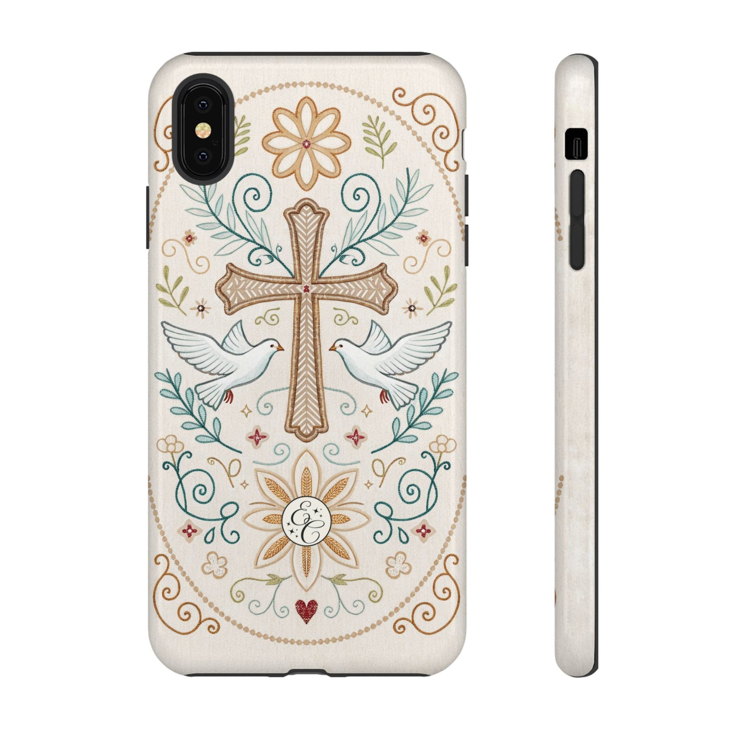 Christian Cross and Doves Tough Phone Case