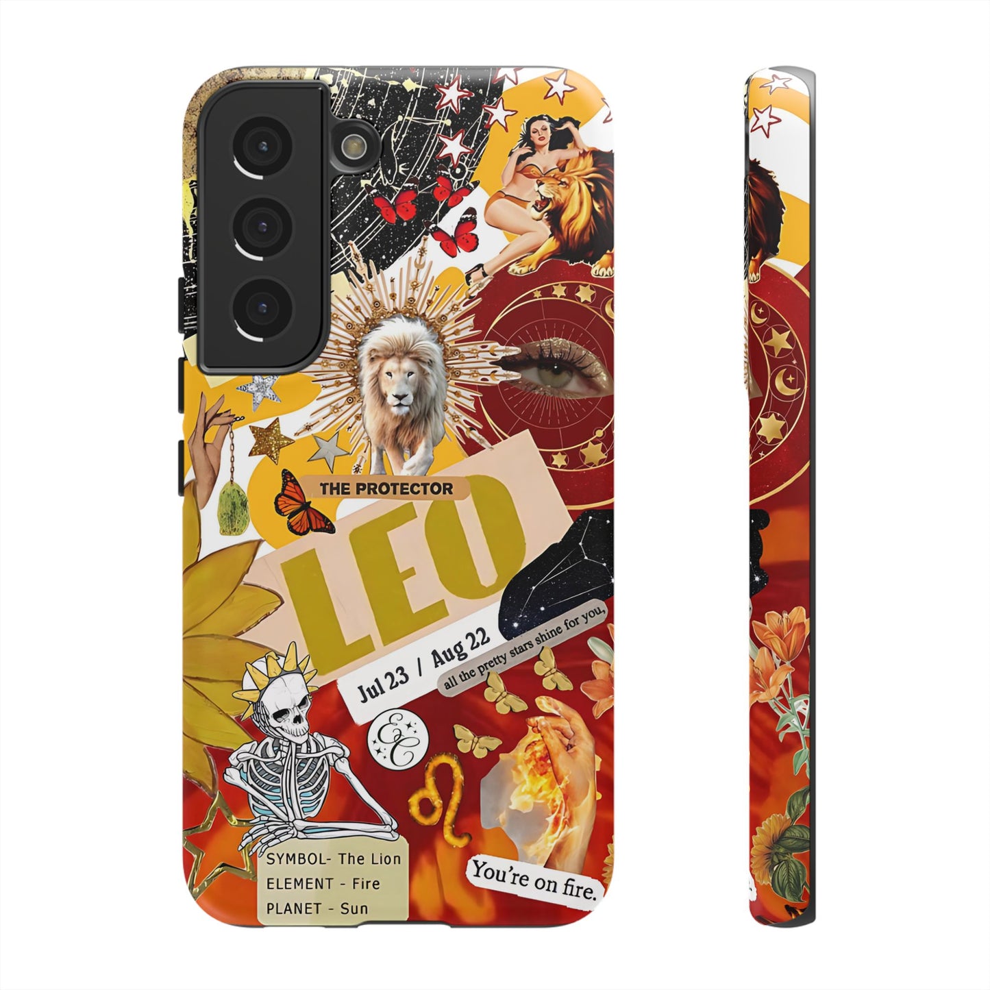 Leo Vintage Zodiac Collage Tough Phone Case
