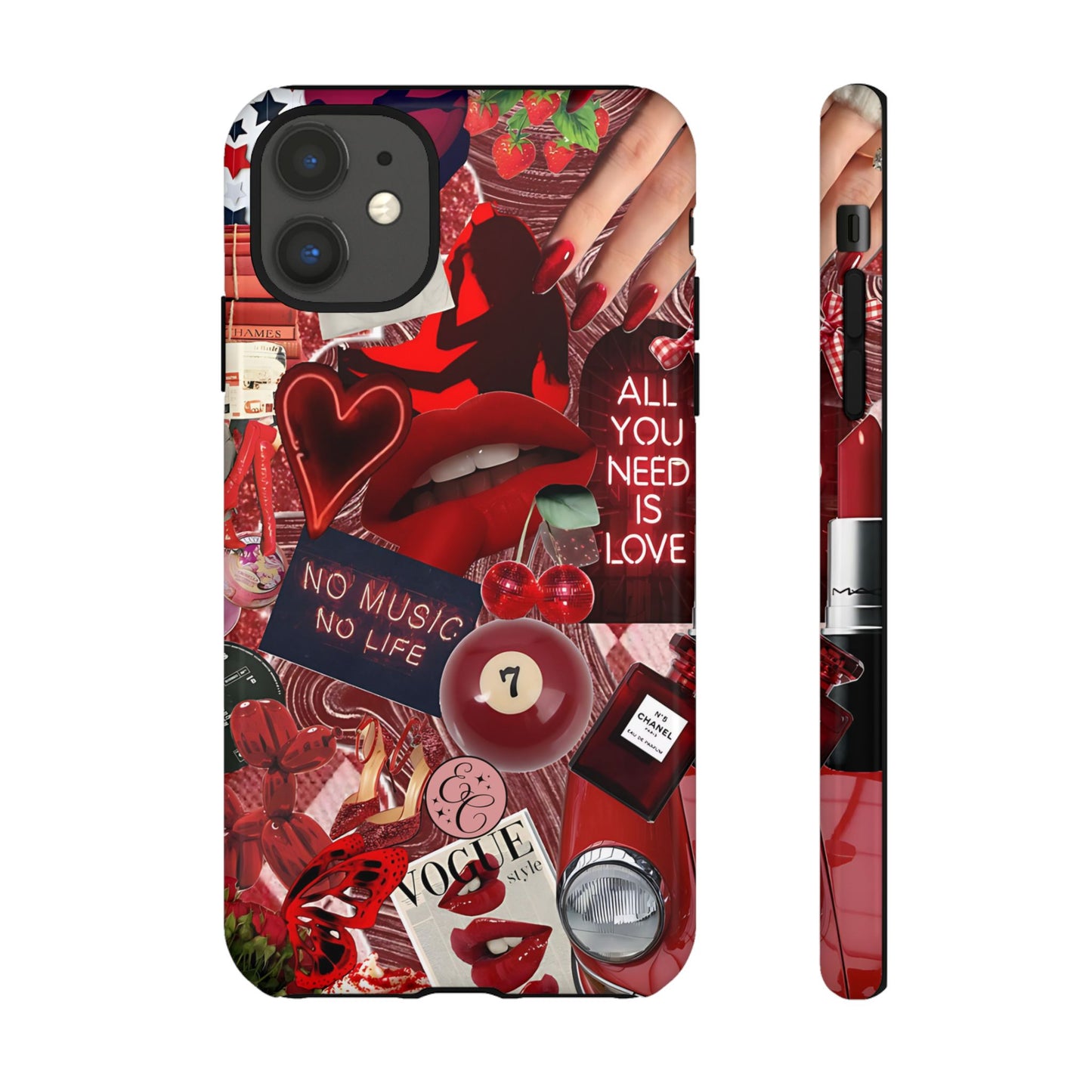 Red Aesthetic Collage Tough Phone Case